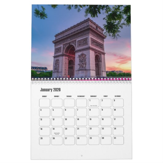 Paris-France Calendar Kalender (Jan 2026)