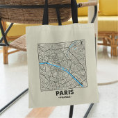 Paris, France, City Map Tote Bag Tragetasche
