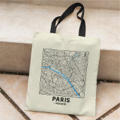Paris, France, City Map Tote Bag Tragetasche