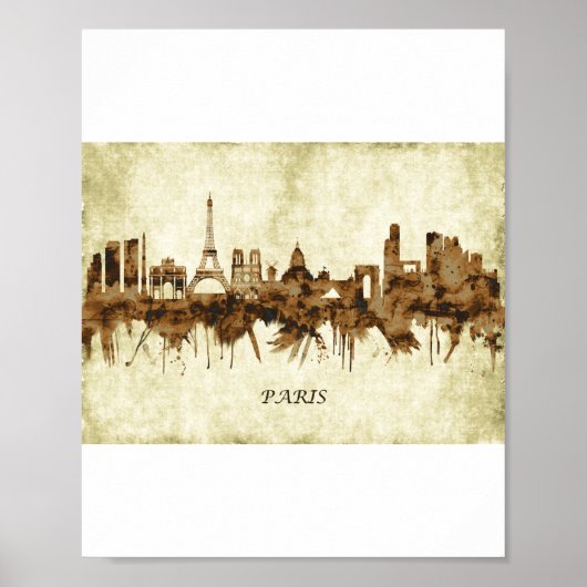 Paris France Cityscape Poster (Vorne)