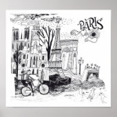 Paris France Doodle Poster (Vorne)