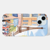 Paris France Eiffel Tower | Aquarell Europa Case-Mate iPhone Hülle (Rückseite (Horizontal))