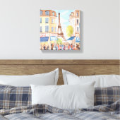 Paris France Eiffel Tower | Aquarell Europa Leinwanddruck (Insitu (Schlafzimmer))