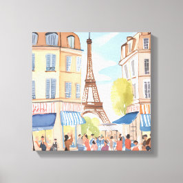 Paris France Eiffel Tower | Aquarell Europa Leinwanddruck