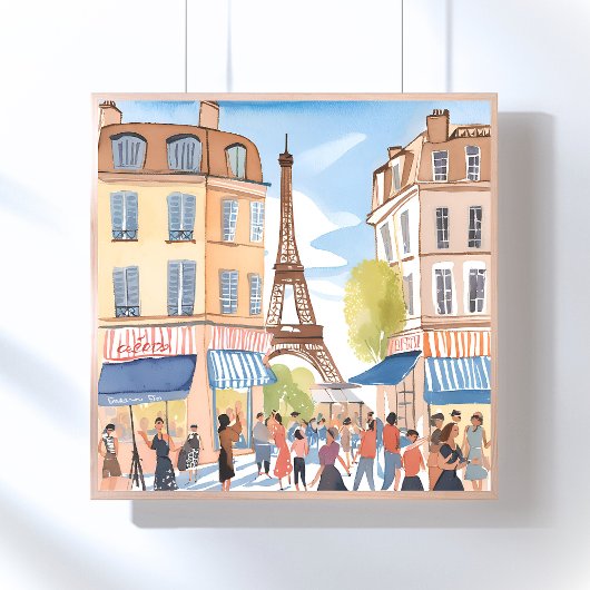 Paris France Eiffel Tower | Aquarell Europa Poster