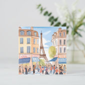 Paris France Eiffel Tower | Aquarellkarte (Stehend Vorderseite)