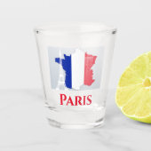 Paris France Eiffel Tower Flag Französische Karte Schnapsglas (Vorderseite)