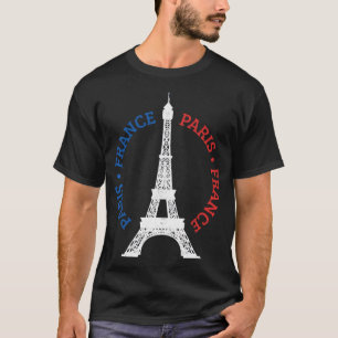 Paris France Eiffel Tower Französische Flagge Souv T-Shirt