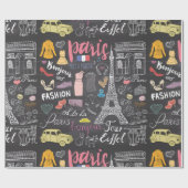 Paris France Eiffel Tower Geschenkpapier (Flach)
