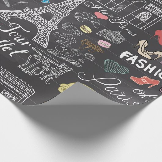 Paris France Eiffel Tower Geschenkpapier (Ecke)