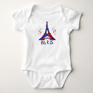 Paris France Eiffel Tower Gift Baby Strampler