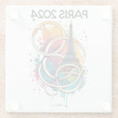 Paris France Eiffel Tower Gift Glasuntersetzer (Rückseite)