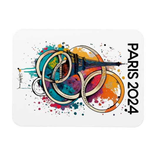 Paris France Eiffel Tower Gift Magnet (Horizontal)