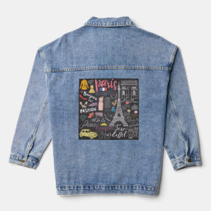 Paris France Eiffel Tower Jeansjacke
