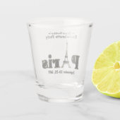 Paris France Eiffel Tower Junggeselinnen-Abschied  Schnapsglas (Rückseite)