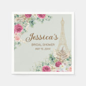 Paris France Eiffel Tower Mint Green Brautparty Serviette (Vorderseite)