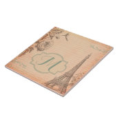 Paris France Eiffel Tower Monogram Display Tile Fliese (Seite)