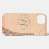 Paris France Eiffel Tower Monogram IPAD Case (Rückseite (Horizontal))