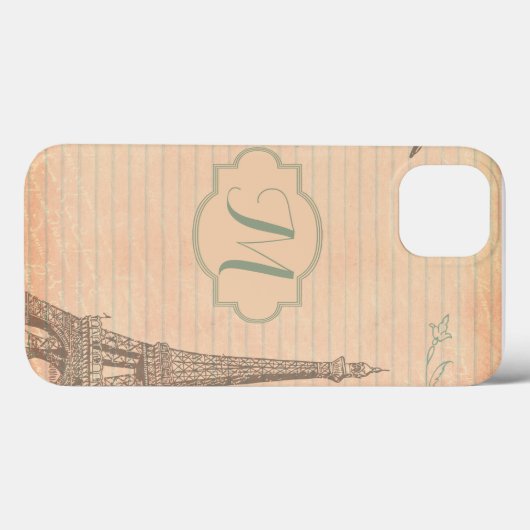 Paris France Eiffel Tower Monogram IPAD Case (Rückseite (Horizontal))