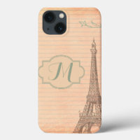 Paris France Eiffel Tower Monogram IPAD Mini Case