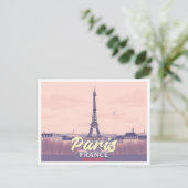 Paris France Eiffel Tower Pastel Travel Design Postkarte (Stehend Vorderseite)