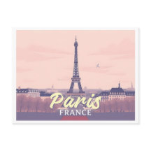 Paris France Eiffel Tower Pastel Travel Design