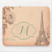 Paris France Eiffel Tower Shabb Monogram Mouse Pad Mousepad (Vorne)