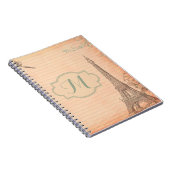 Paris France Eiffel Tower Shabb Monogram Note Book Notizblock (Rechte Seite)