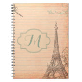 Paris France Eiffel Tower Shabb Monogram Note Book Notizblock (Vorderseite)