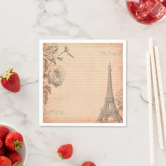 Paris France Eiffel Tower Shabby Chic Napkins Serviette (Beispiel)