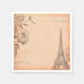 Paris France Eiffel Tower Shabby Chic Napkins Serviette (Vorderseite)