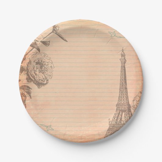 Paris France Eiffel Tower Shabby Chic Paper Teller (Vorderseite)