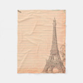 Paris France Eiffel Tower Shabby Fleece Blanket (Vorderseite)