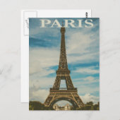 Paris France Eiffel Tower Travel Postcard Postkarte (Vorne/Hinten)