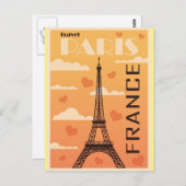 Paris France Eiffel Tower Travel Postcard Postkarte (Vorne/Hinten)