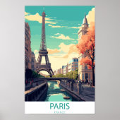 Paris France, Eiffel Tower Travel Wall Poster (Vorne)