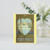 Paris France Eiffel Tower Vintage Travel Poster Postkarte (Stehend Vorderseite)