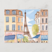 Paris France Eiffel Tower | Wasserfarbenreise Postkarte (Vorderseite)