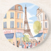Paris France Eiffel Tower Watercolor Getränkeuntersetzer (Vorne)
