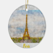 Paris France Eiffel Tower Watercolor Keramik Ornament (Links)
