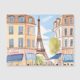 Paris France Eiffel Tower | Watercolor Magnet Card