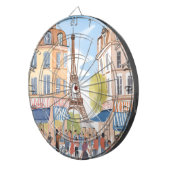 Paris France Eiffel Tower | Watercolor Travel Dartscheibe (Vorderseite rechts)