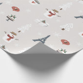 Paris France Eiffel Tower Weihnachtswrapping Paper Geschenkpapier (Ecke)