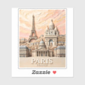 Paris France Europe Modern Pastel Textured Travel Aufkleber (Blatt)