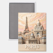 Paris France Europe Modern Pastel Textured Travel Magnet (Vorderseite/Rückseite)