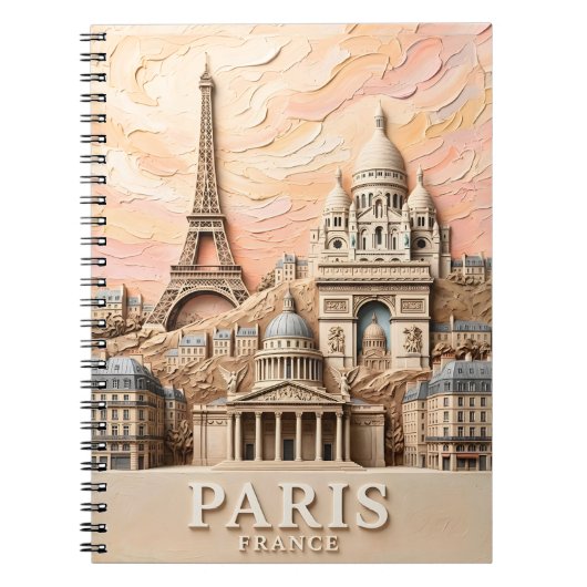 Paris France Europe Modern Pastel Textured Travel Notizblock (Vorderseite)