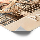 Paris France Europe Modern Pastel Textured Travel Poster (Ecke)