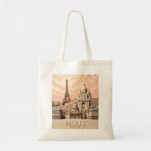 Paris France Europe Modern Pastel Textured Travel Tragetasche (Vorne)