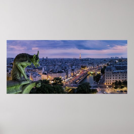 Paris France Gargoyle Poster (Vorne)