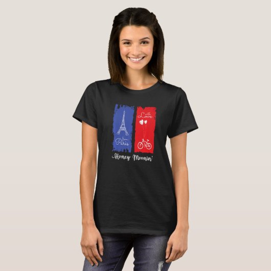 Paris France Honeymoon Premium T-Shirt (Vorne ganz)